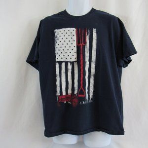 Men's XL Red White Blue, Stars Stripes, Patriotic Heavy Cotton T-Shirt, Gildan